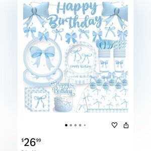 Blue Ribbon Party Supplies Set